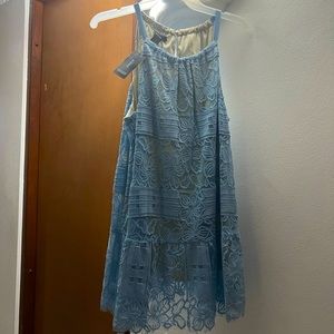Luxury Lace Blouse, baby blue, lining cream